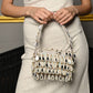 Rajwada White Tassels Embellished Clutch For Women