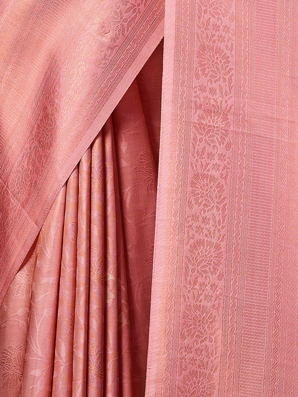 Rajwada - Pink Silk Blend Woven Saree with Unstitched Blouse