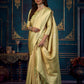 Rajwada - Light Green Silk Blend Woven Saree with Unstitched Blouse