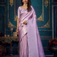 Rajwada - Purple Silk Blend Woven Saree with Unstitched Blouse
