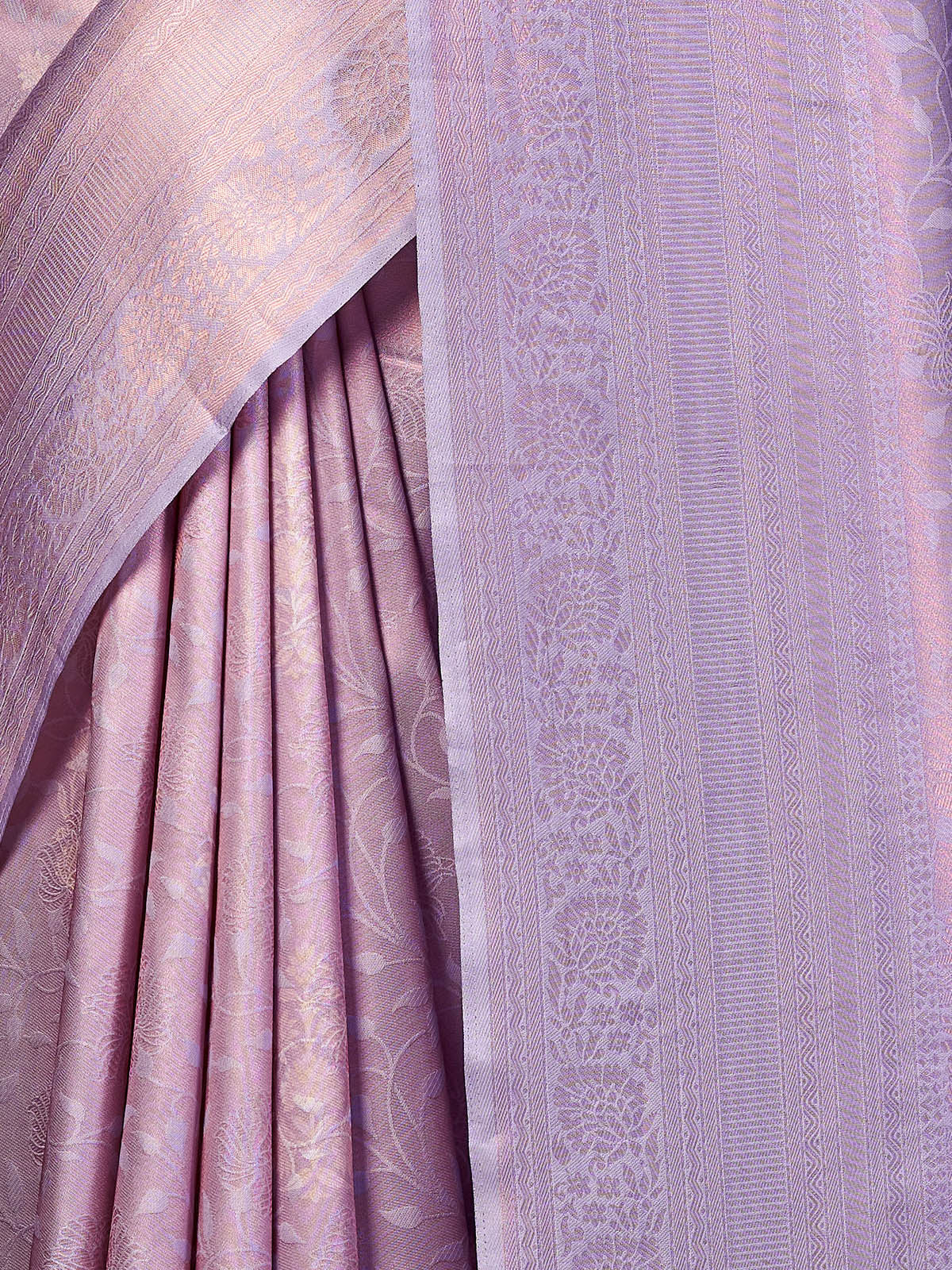 Rajwada - Purple Silk Blend Woven Saree with Unstitched Blouse