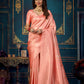 Rajwada - Pink Silk Blend Woven Saree with Unstitched Blouse