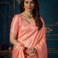 Rajwada - Pink Silk Blend Woven Saree with Unstitched Blouse