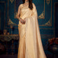 Rajwada - Beige Silk Blend Woven Saree with Unstitched Blouse