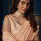 Rajwada - Peach Silk Blend Woven Saree with Unstitched Blouse