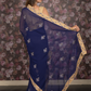 Rajwada Dark Blue Embroidered Chiffon Saree for Women