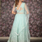 Rajwada Sea Green Mirror Embroidered Stitched Net Lehenga with Stitched Blouse for Women