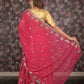 Rajwada Magenta Sequins Embroidered Semi-Stitched Georgette Lehenga with Unstitched Blouse for Women