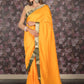 Rajwada Yellow Woven Silk Blend Saree With Unstitched Blouse For Women