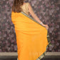 Rajwada Yellow Woven Silk Blend Saree With Unstitched Blouse For Women