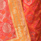 Rajwada Red Woven Heavy Silk Blend Saree With Unstitched Blouse For Women