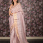 Rajwada Lilac Cotton Blend Woven Saree Without Blouse for Women