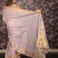 Rajwada Lilac Cotton Blend Woven Saree Without Blouse for Women