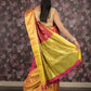 Rajwada Magenta Silk Blend Woven Saree with Unstitched Blouse for Women