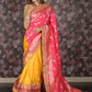 Rajwada Pink Silk Blend Embroidered Woven Saree with Unstitched Blouse for Women