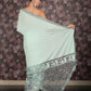 Rajwada Sea Green Embellished Lycra Saree with Unstitched Blouse for Women