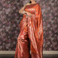 Rajwada Maroon Silk Blend Woven Saree with Unstitched Blouse for Women