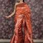Rajwada Maroon Silk Blend Woven Saree with Unstitched Blouse for Women