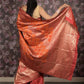 Rajwada Maroon Silk Blend Woven Saree with Unstitched Blouse for Women