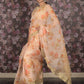 Rajwada Off White Printed Organza Saree