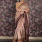 Rajwada Beige Woven Cotton Silk Blend Saree With Unstitched Blouse For Women