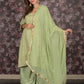 Rajwada Light Green Sequins Embroidered Cotton Stitched Kurta Set for Women
