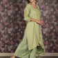 Rajwada Light Green Sequins Embroidered Cotton Stitched Kurta Set for Women