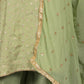 Rajwada Light Green Sequins Embroidered Cotton Stitched Kurta Set for Women