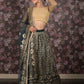 Rajwada Dark Green Semi Stitched Sequins Embroidered Net Lehenga with Unstitched Blouse And Dupatta For Women
