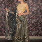 Rajwada Dark Green Semi Stitched Sequins Embroidered Net Lehenga with Unstitched Blouse And Dupatta For Women