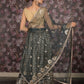 Rajwada Dark Green Semi Stitched Sequins Embroidered Net Lehenga with Unstitched Blouse And Dupatta For Women