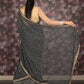Rajwada Black Bandhani Printed Embroidered Saree with Unstitched Blouse for Women