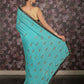 Rajwada Sea Green Embellished Tissue Silk Saree with Unstitched Blouse for Women