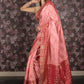 Rajwada Pink Embroidered Silk Blend Saree with Unstitched Blouse for Women