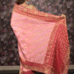 Rajwada Pink Embroidered Silk Blend Saree with Unstitched Blouse for Women