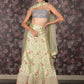 Rajwada Light Green Embroidered Semi Stitched Lehenga with Unstitched Blouse And Dupatta For Women
