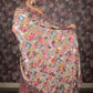 Rajwada Beige Shimmer Floral Printed Embellished Lycra Saree with Unstitched Blouse for Women