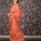 Rajwada Peach Woven Cotton Silk Blend Saree With Unstitched Blouse For Women