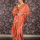 Rajwada Peach Woven Cotton Silk Blend Saree With Unstitched Blouse For Women