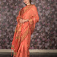 Rajwada Peach Woven Cotton Silk Blend Saree With Unstitched Blouse For Women
