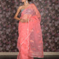Rajwada Pink Organza Embroidered Saree With Unstitched Blouse For Women