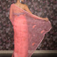 Rajwada Pink Organza Embroidered Saree With Unstitched Blouse For Women
