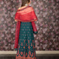 Rajwada Dark Green Sequins Embroidered Georgette Semi-Stitched Lehenga with Unstitched Blouse for Women
