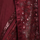 Rajwada Maroon Sequins Embroidered Lycra and Net Saree with Unstitched Blouse for Women
