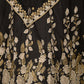 Rajwada Black Gold Thread Embroidered Semi-Stitched Polyester Lehenga with Unstitched Blouse for Women