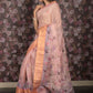 Rajwada Peach Floral Printed Cotton Blend Saree with Unstitched Blouse for Women