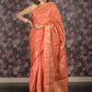 Rajwada Peach Tissue Silk Woven Saree with Unstitched Blouse for Women