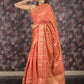 Rajwada Peach Tissue Silk Woven Saree with Unstitched Blouse for Women