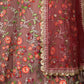 Rajwada Mauve Embroidered Semi Stitched Net Lehenga With Unstitched Blouse For Women
