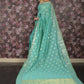 Rajwada Sea Green Woven Silk Blend Saree With Unstitched Blouse For Women